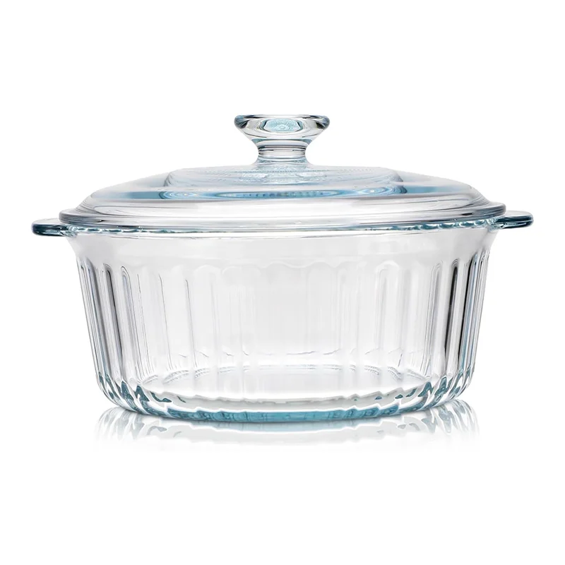 

LNHF Круглая форма для запекания из боросиликатного стекла с крышкой, стеклянная форма для духовки, термостойкая чаша