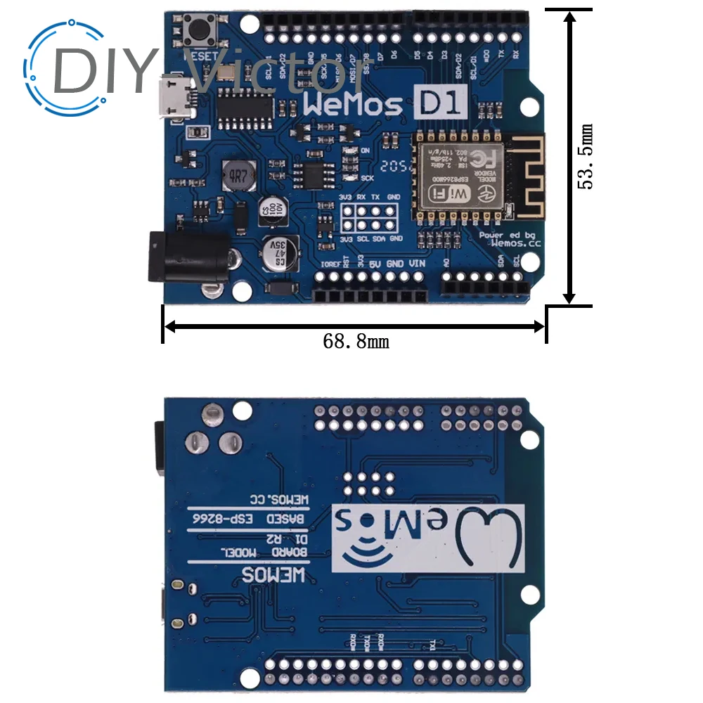 ESP-12E For WeMos D1 R2 WiFi UNO Shield Based TYPE-C ESP8266 ESP8266EX For Arduino IDE 3.3V/5V Support OTA Wireless Upload