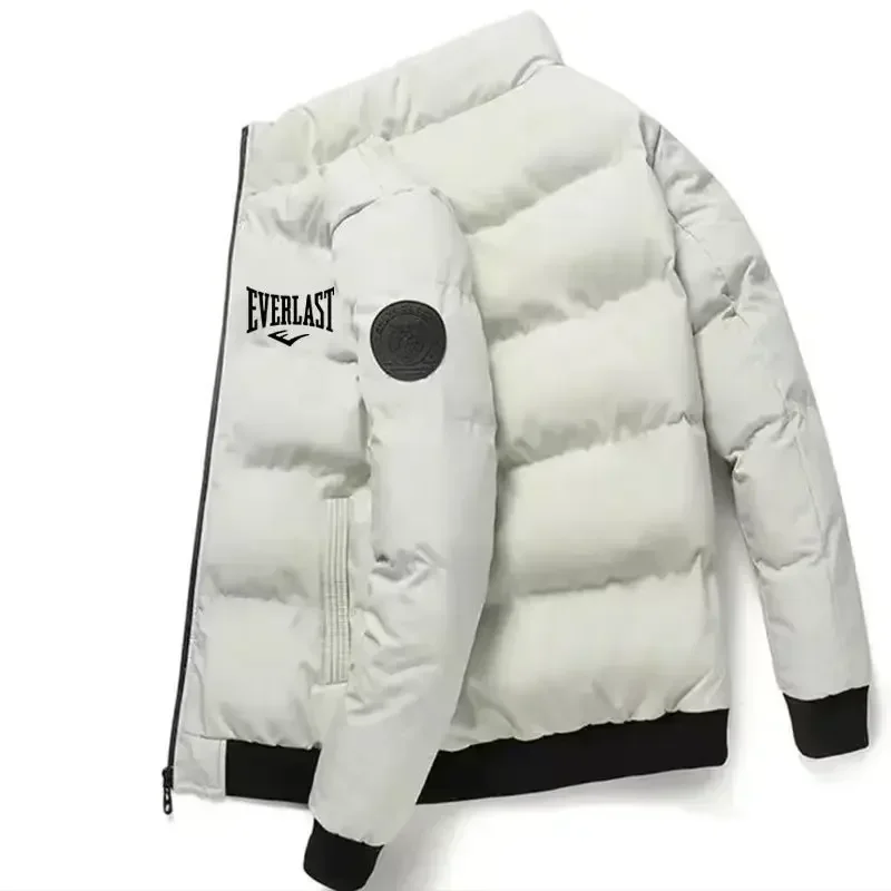 Winter men's trendy jacket, autumn warm and fashionable thick cotton-padded jacket, hooded casual overcoat, men's lapel windproo