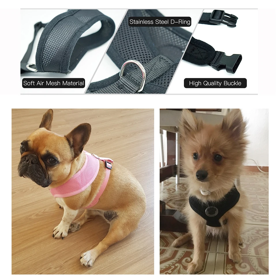 Paw Dog Harness Vest Breathable Adjustable For Puppy Small Medium Dogs Cat Collar Rope Outdoor Walking