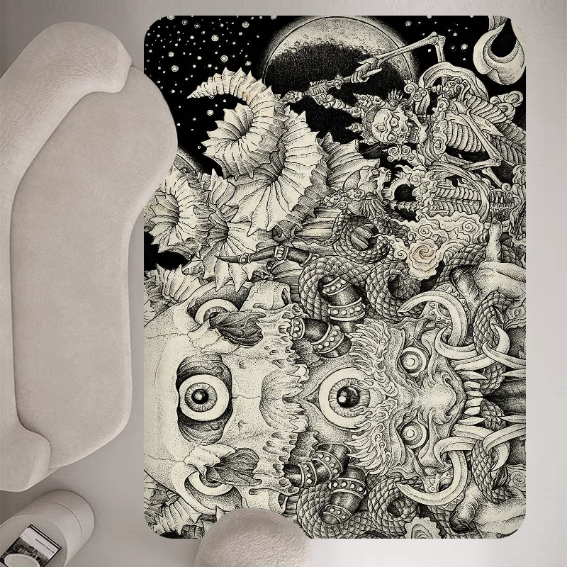 Japanese Art Tattoo Room Mats Retro Multiple Choice Living Room Kitchen Rug Non-Slip Welcome Rug