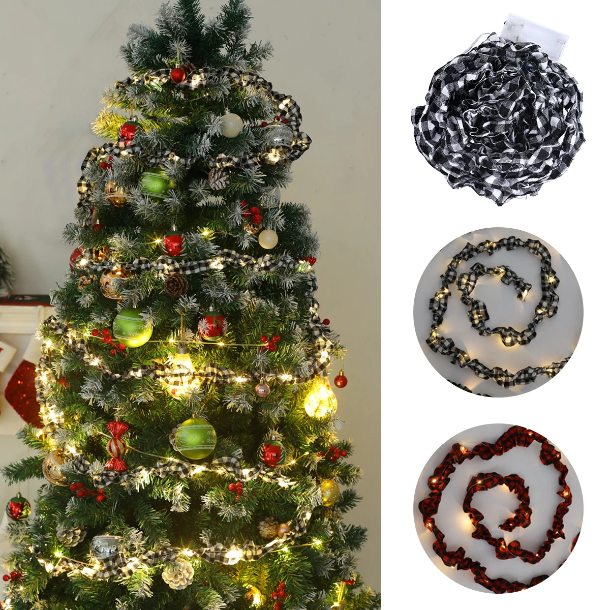 Ruban lumineux LED nickel é pour sapin de Noël, décorations de joyeux Noël, nœuds de bricolage, guirxiété lumineuse, cadeaux de Noël, nouvel an 2023, 2024