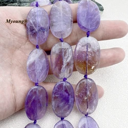 Large Egg Shape Natural Purple Crystal Ametrines Slice Pendant Beads For DIY Jewelry Making MY231026