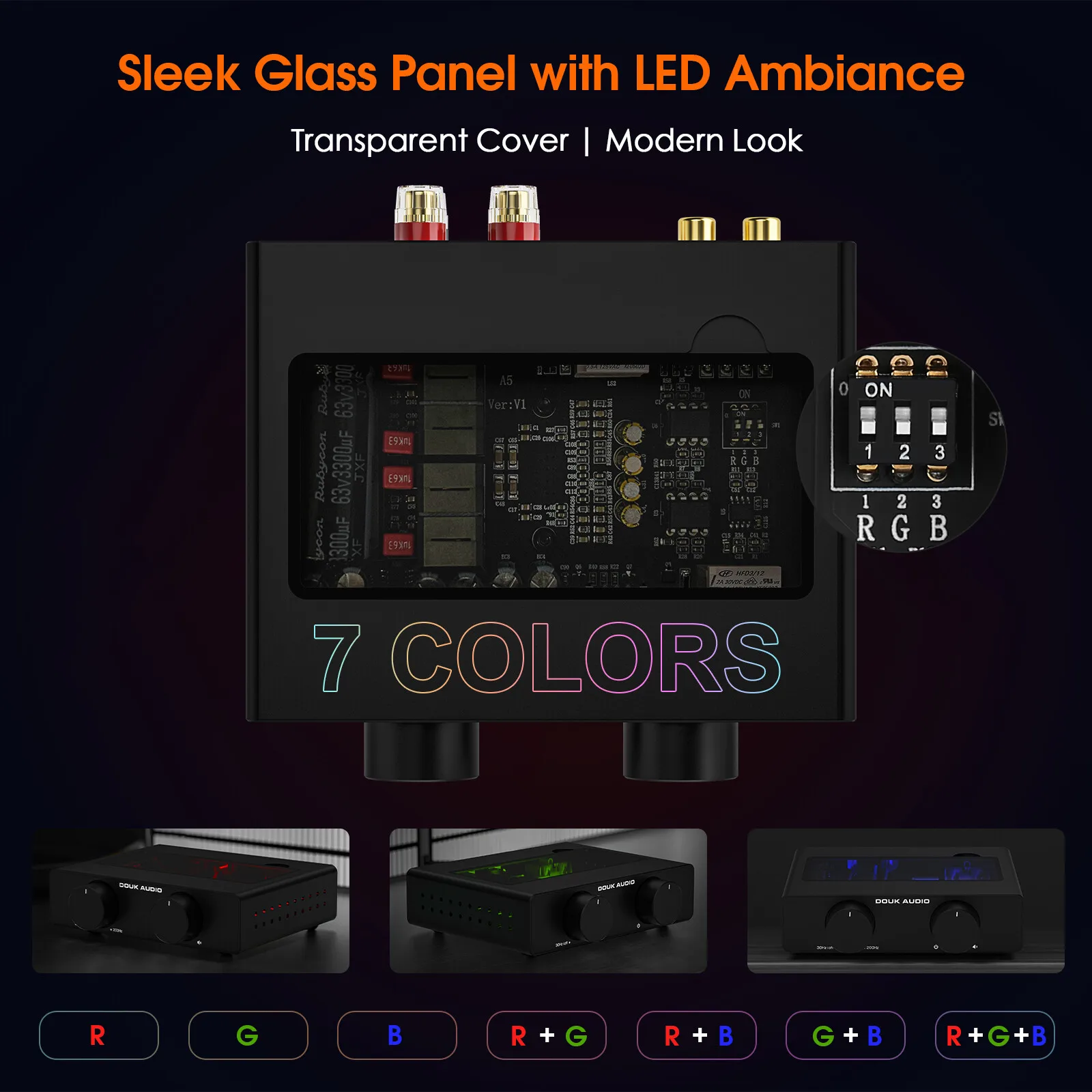 Nobsound A5 TPA3255 Amplificatore stereo HiFi Audio Classe D Amplificatore Filtro passa alto Amplificatore da tavolo per la casa 300W con alimentatore 32V/5A