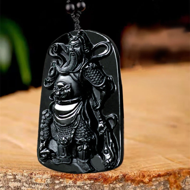 Mo Cui God of Wealth Guan Gong Pendant Black Pendant