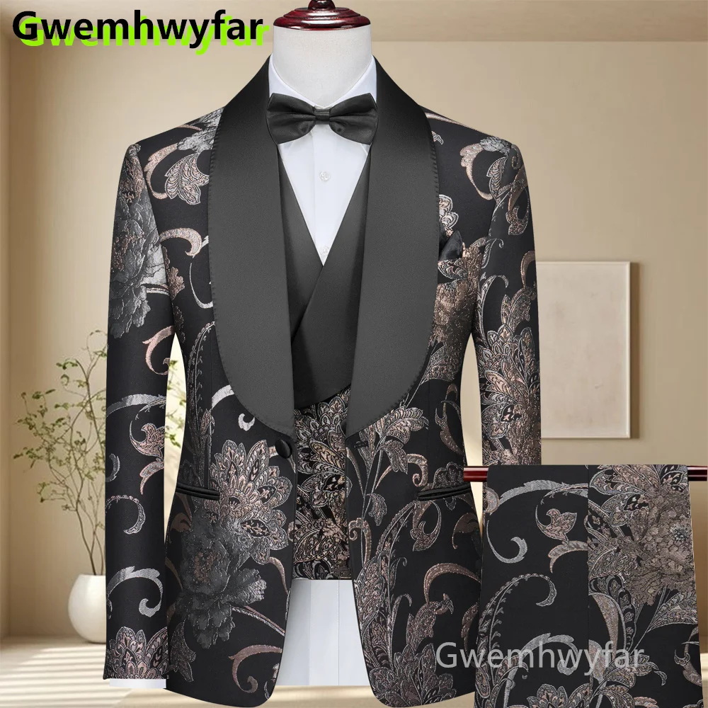 

Gwenhwyfar Army Green Safari Men's Suits Tailor-Made Blazers Pants Normal Business Causal Party Singer Groom Wedding Prom