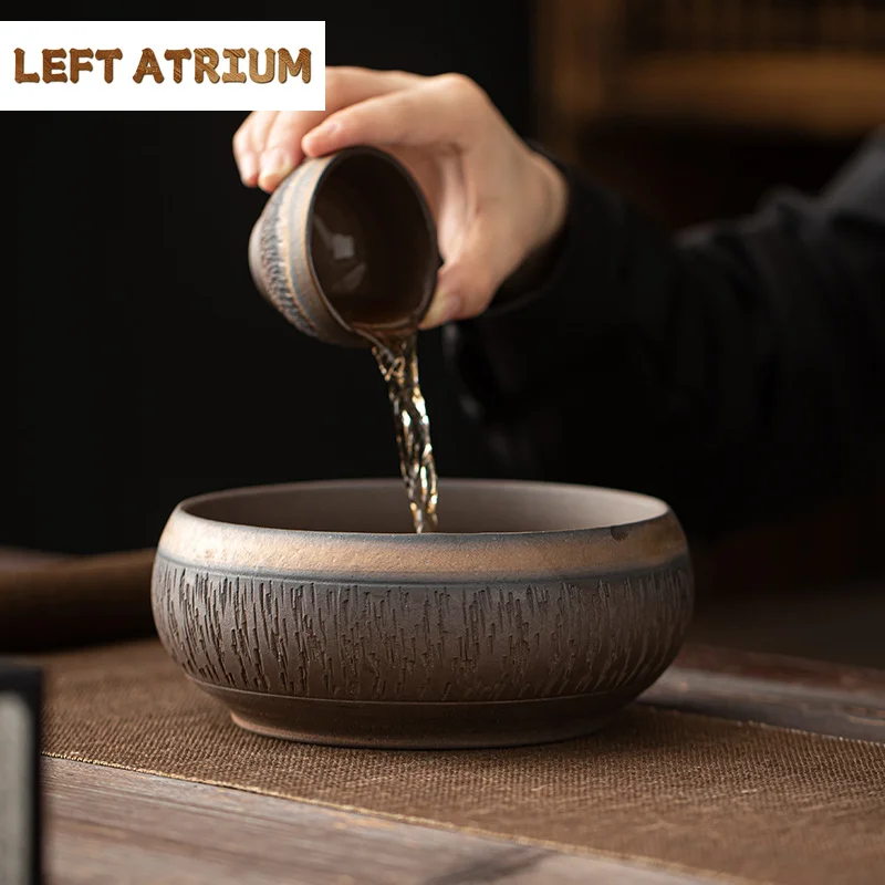 

Ancient Burn Jumping Knife Pattern Tea Wash Retro Ceramic Building Water Cup Washing Water Basin Kung Fu Tea Set Accessories