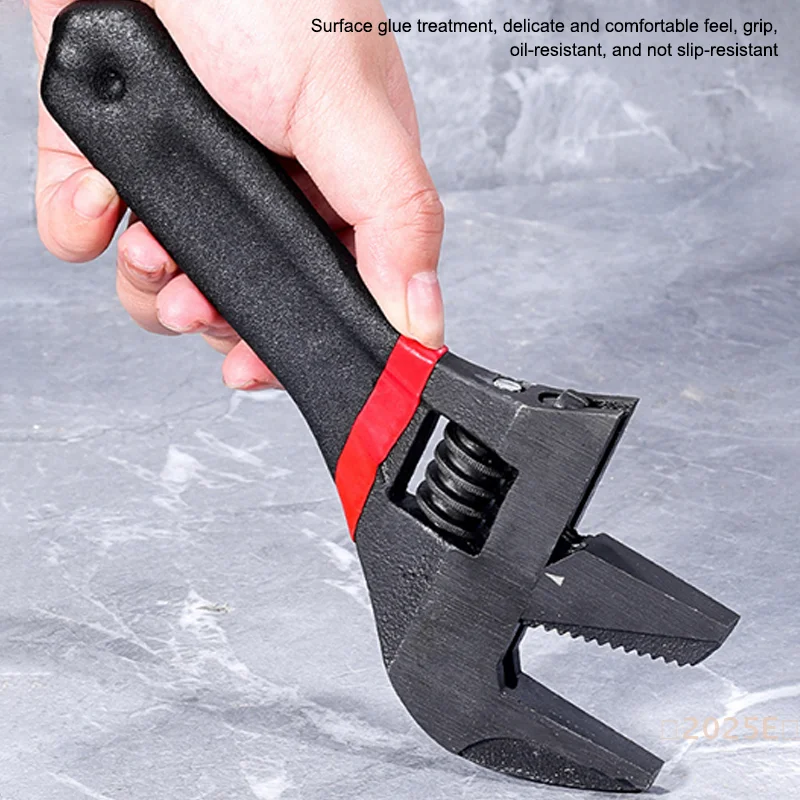 6/8-inch verstelbare sleutel met brede kak, korte handgreep, verstelbare dubbele handgreep, sleutel voor pijpen en moeren,...2025E