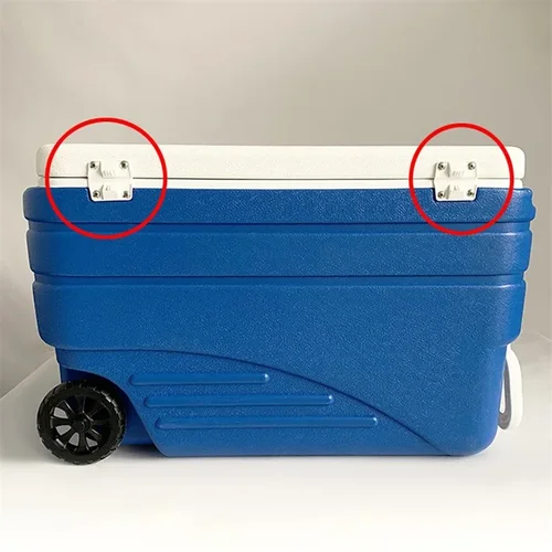 Imagen 2 del producto Bisagra de plástico blanco con tornillo de 8 Uds., juego de bisagras para enfriador Coleman, decorativa para caja de madera, caja de regalos, accesorios de Hardware, 2 uds.