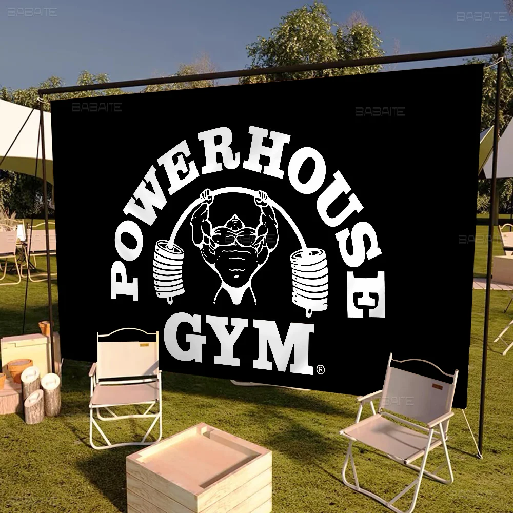 Powerhouse Gym Cartoon Flag Art Science Fiction Room Home Decor Wall Hanging Home Decor Banner