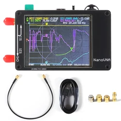 Metal kalkan + pil NanoVNA VNA vektör ağ analizörü 50KHz-900MHz dokunmatik ekran kısa dalga MF HF VHF UHF anten analizörü