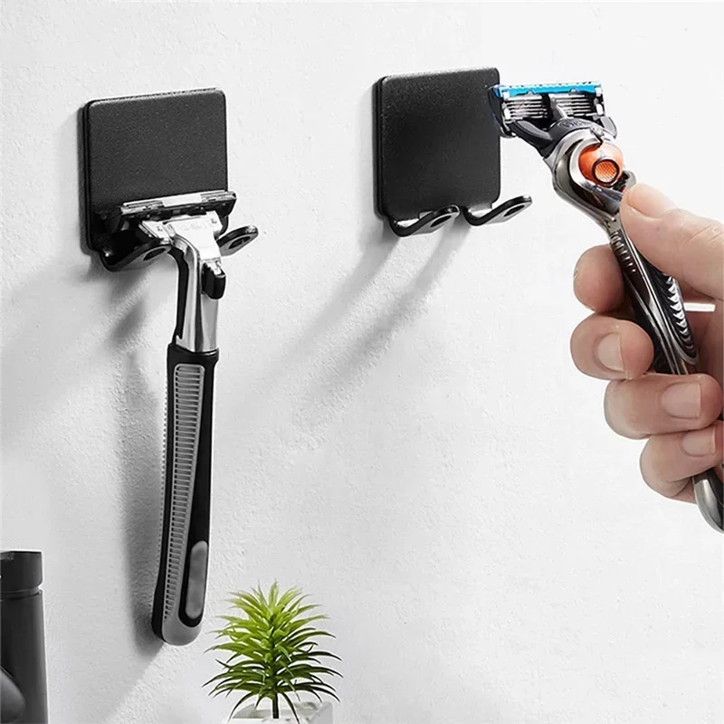 1-20 pçs suporte de navalha auto-adesivo suporte de navalha de parede prateleira do banheiro rack toalha plug gancho pegajoso à prova dwaterproof água gancho de barbear titular