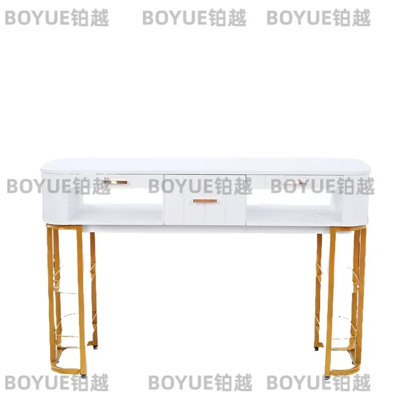 professional manicure table with storage drawer white simple gold-plated bracket special manicure table