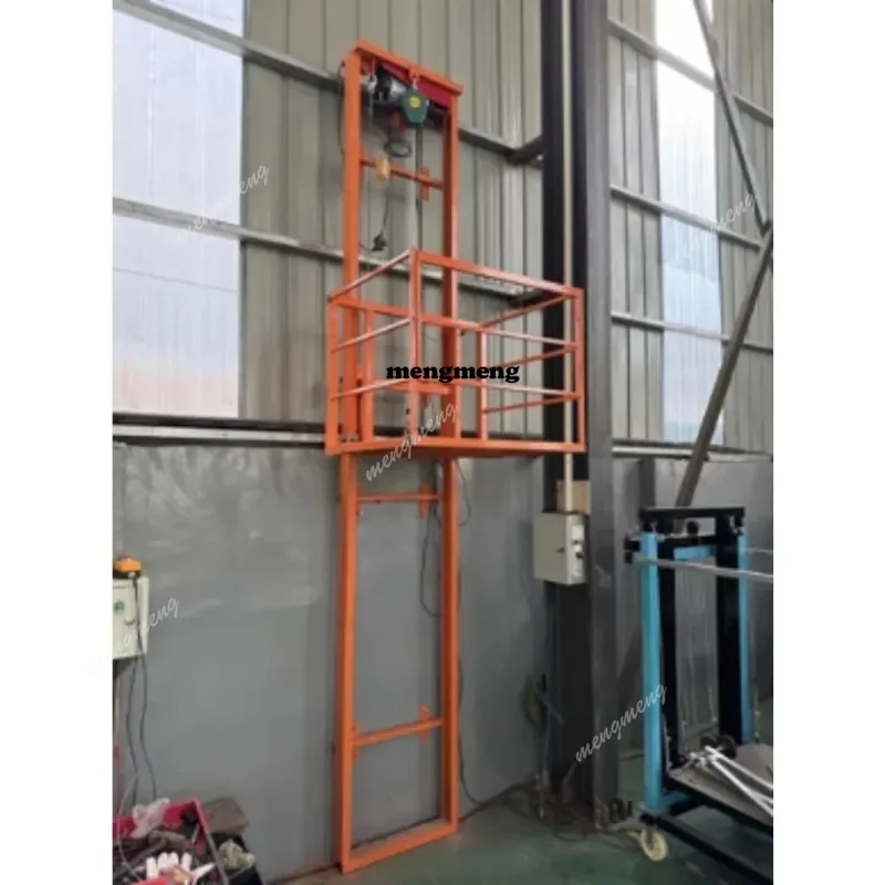 Simple warehouse factory home lifting platform rail type