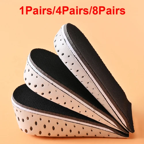 Plantilla para aumentar la altura, no colapsa, media almohadilla, espuma viscoelástica transpirable, insertos de elevación del talón, almohadillas para zapatos, 1/4/8 pares