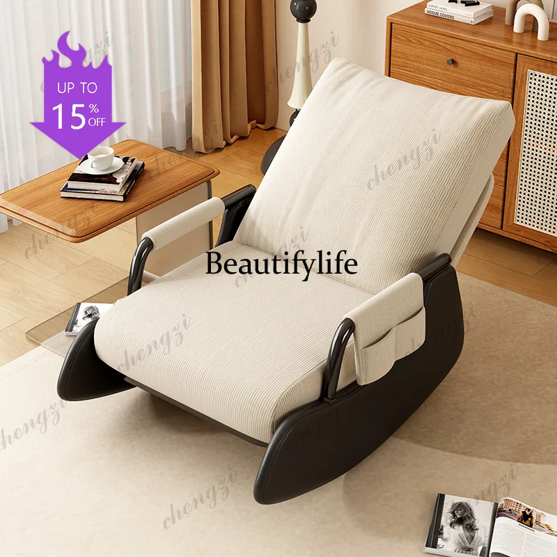 

07 Luxury Nonslip Armrest Chair Home Modern Wooden Armchair Rocking Living Room Chairs Designer Lazy Sedie Da Soggiorno