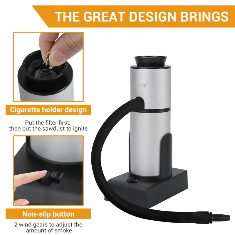 Gear Smoke Infuser Food Drink Cold Smoke Generator Bar Portable Molecular Cuisine Smoking Gun Meat Burn Cooking for BBQ