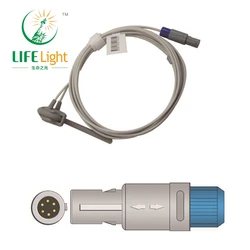 Compatible with Biocare,ADECON 6 Pin single Type of Monitor Spo2 Probe Sensor. Reusable Blood Oxygen Sensor Cable for Oximeter