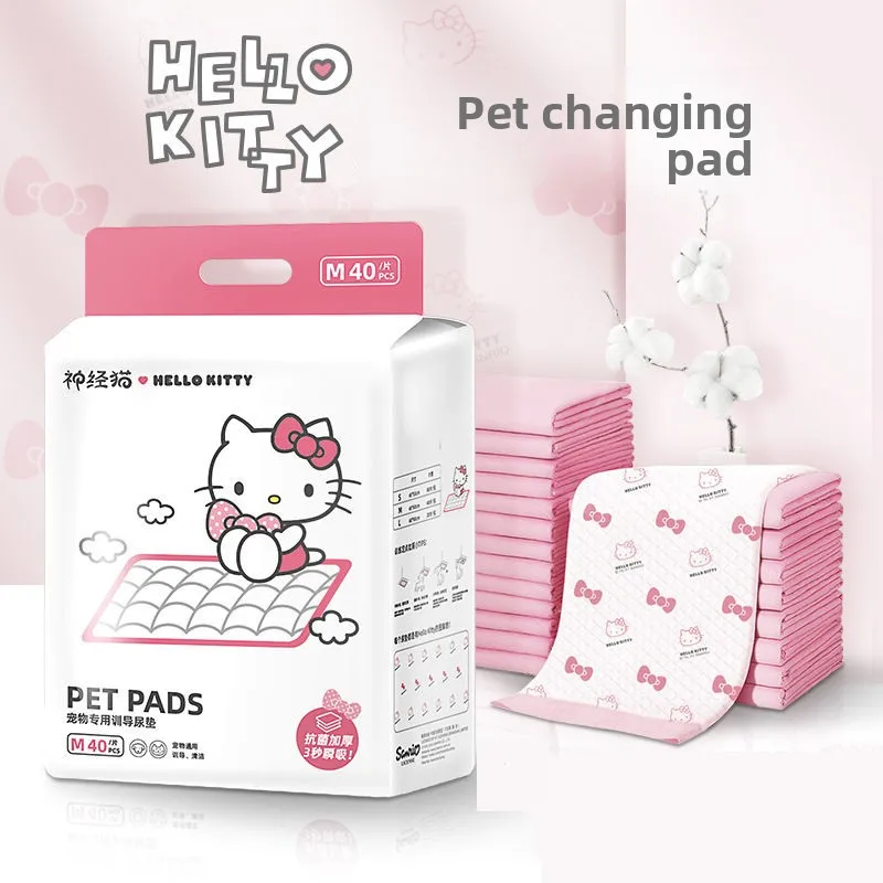 

Sanrio Hello Kitty мультяшный милый коврик для домашних животных, креативный утолщенный дезодорирующий впитывающий коврик для домашнего использования, подарок для кошек и собак