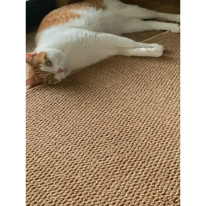 Japanese Style Zen Area Rug Sisal Look Non Slip Soft Skin Friendly Washable Pet Proof Easy Clean Modern Minimalist Decor Carpet