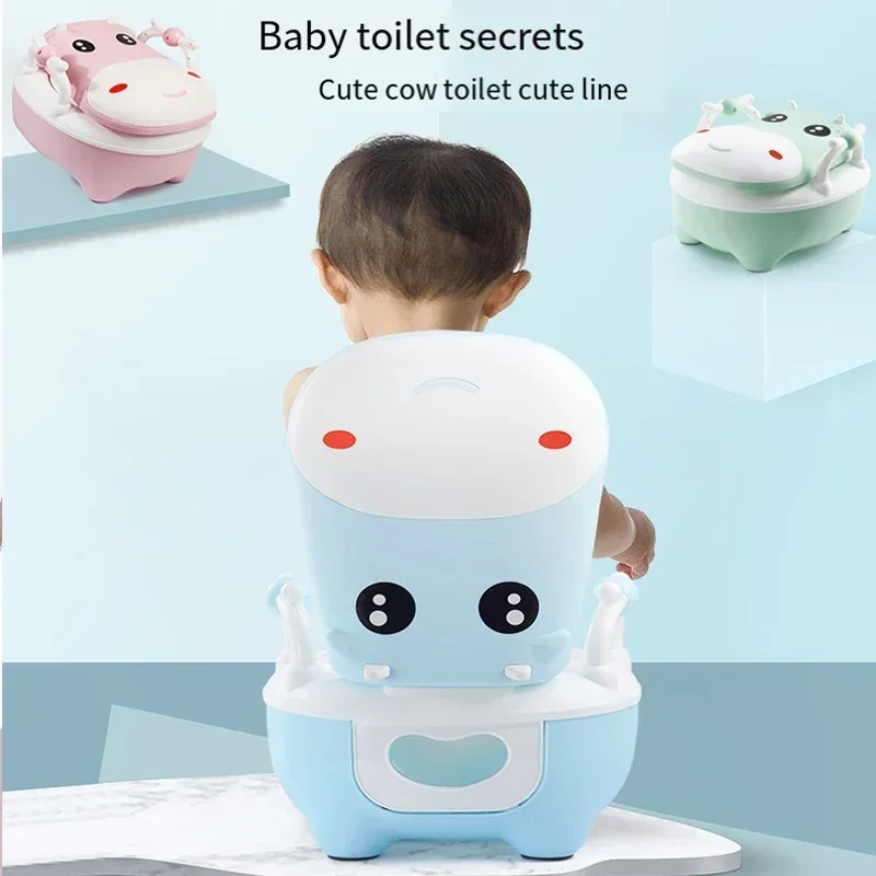 Assento Sanitário Dos Desenhos Animados Das Crianças, Cute Vaca WC, Bedpan Urina Balde, Baby Potty Basin, Meninos e Meninas, Casa