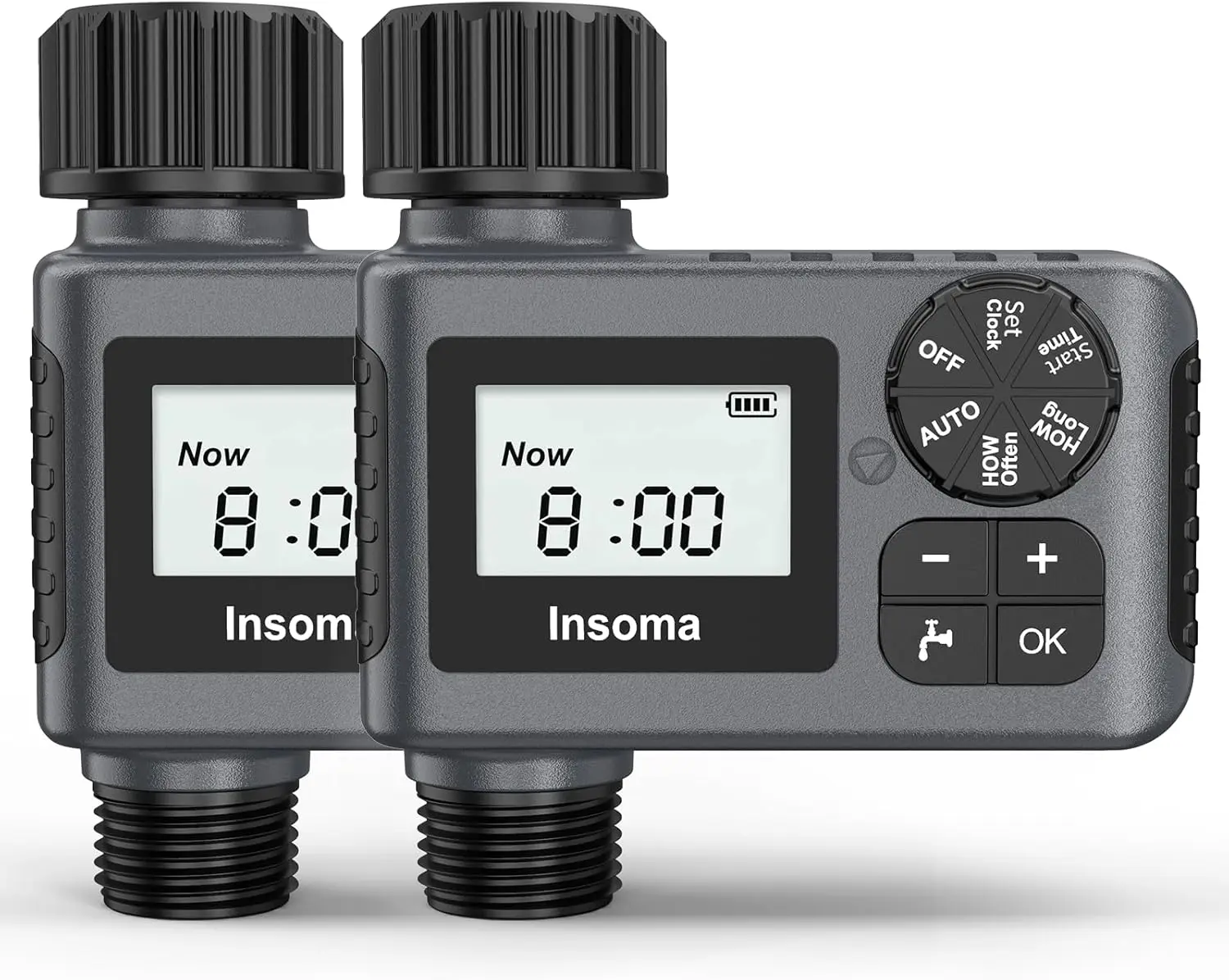 

2 PCS Water Timer for Outdoor Garden Hose, Water Sprinkler Timer with Rain Delay/Manual/Automatic Drip Irrigation and Lawn Water