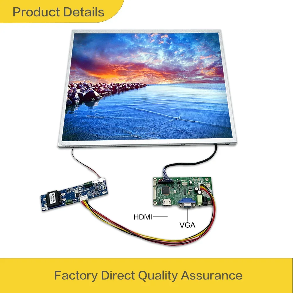 LESOWN 17 inch LCD Screen IPS 1280x1024 HDMI Display 1000nit High Brightness VGA TFT Controller Board Computer Wide Module Panel