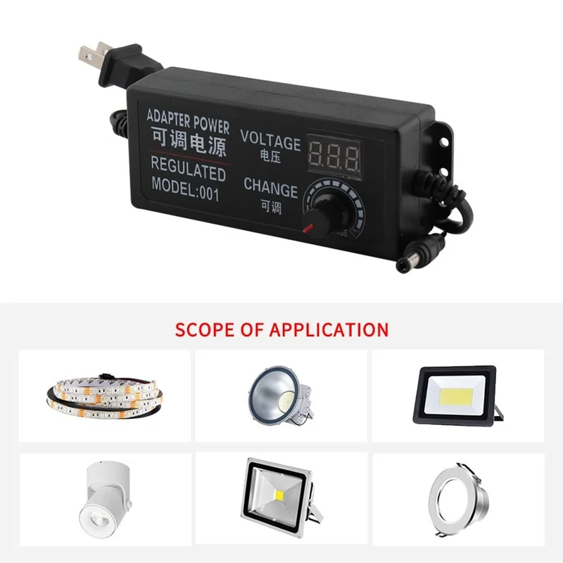 Adjustable AC To DC 3V 9V 12V 24V Universal Power Adapter Supply Display Screen Charger Power Adatper 220V To 3 9 12 24 V Volt