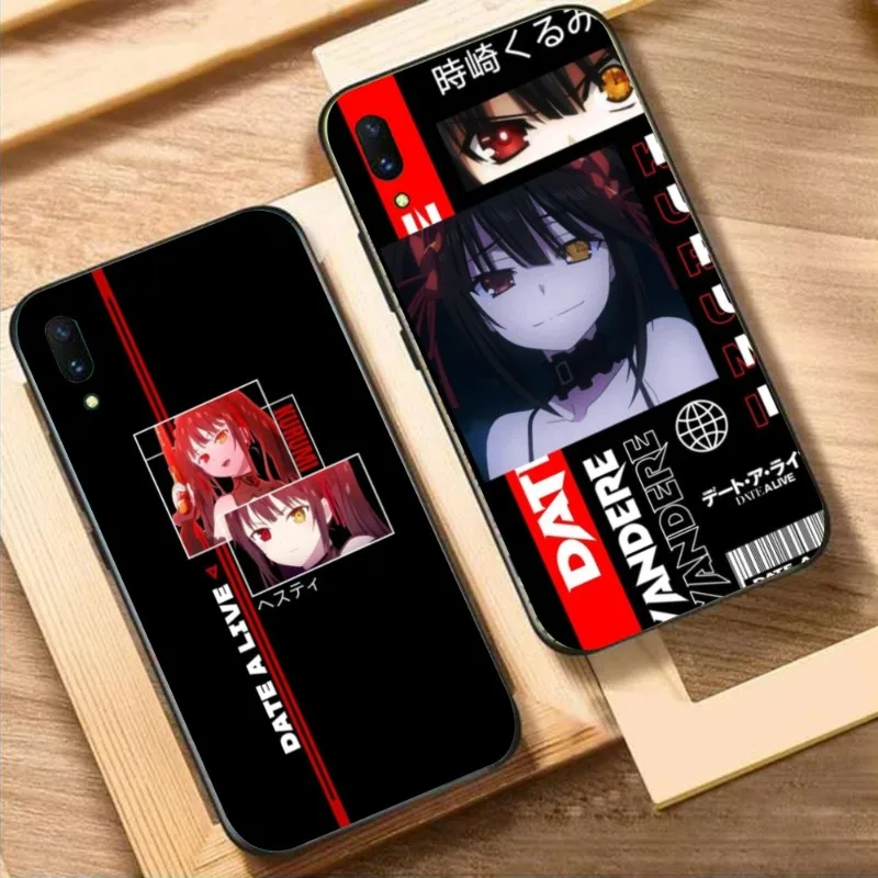 Anime Kurumi Tokisaki Phone Case for Huawei Mate 40 30 20 10 Pro Lite Nova 9 8 5T Y7p Y7 Black Soft Phone Cover Funda