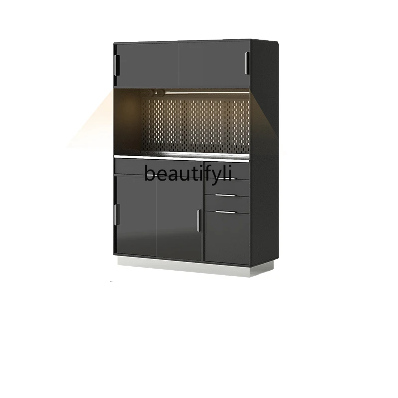 

Легкий роскошный обеденный боковой винный шкаф для маленькой квартиры, чайный шкаф, кухня, современный простой шкаф для гостиной, нержавеющая сталь