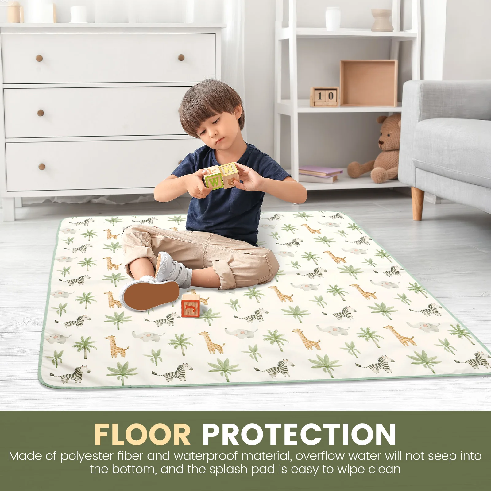 Alas Makan Anti Cipratan dari  - Highchair Splash Mat ulasan dan harga