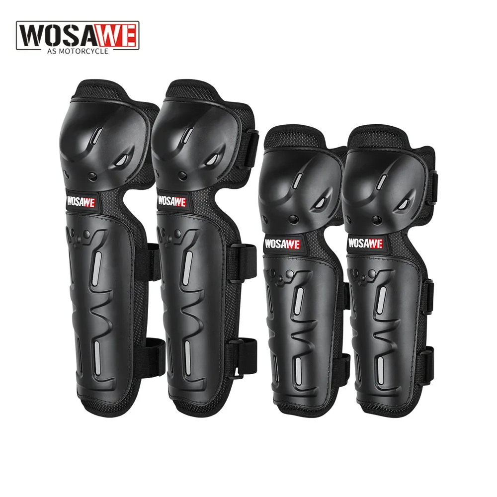 WOSAWE Motorcycle Knee Pads & Elbow Protectors Adult Moto Motocross Off-Road Dirt Bike Brace Safety Protective Gear Knee Guards