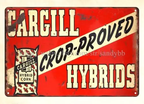 modern metal wall art Cargill Crop-Proved Hybrids seed corn metal tin sign