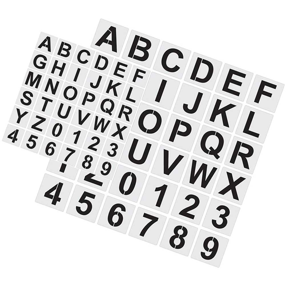 

72pcs Washable Stencils Alphabet Reusable Spray Stencils Painting Template for Wood function Supplies