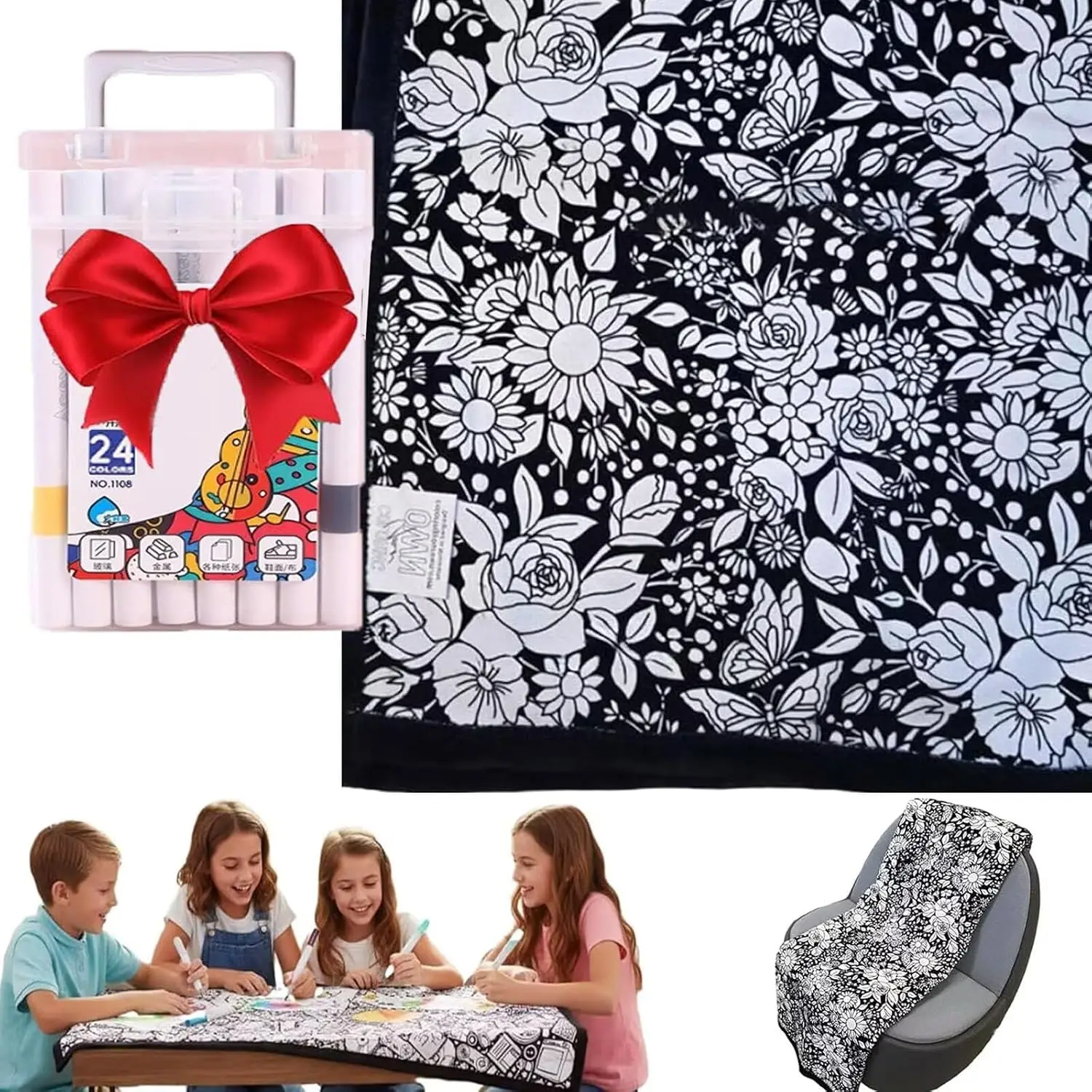 Color Your Own Blanket Washable Fuzzy Velvet Creative Art Project Painting Blanket for Holiday Arts Crafts Activity Party