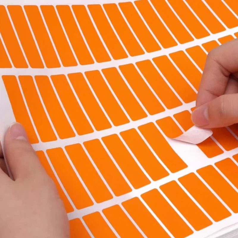 Rectangular Coloured Stickers Labels, Rainbow Sticky Label 10 Colours Color Coding Labels Rectangular Colored Stickers