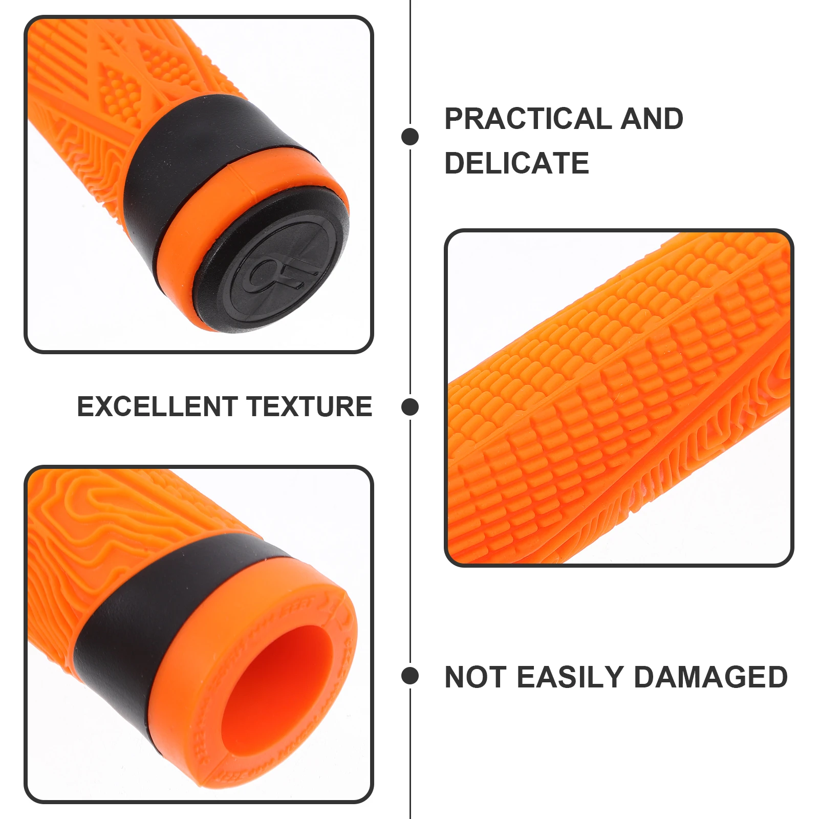 

1Pair Bicycle Handlebar Cover Silicone Skid-Proof Grips Colorful Mountain Bike Handlebar Cover Rain-Resistant Shock-Absorbing