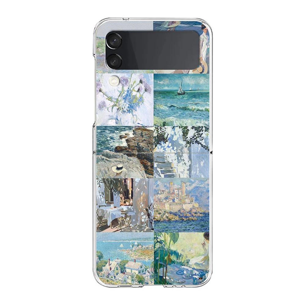 جراب هاتف من Claude Monet Art ، صلب قابل للطي شفاف PC ممتص صدمات ، غطاء شفاف ، Samsung Galaxy Z Flip 3 4 5 #2