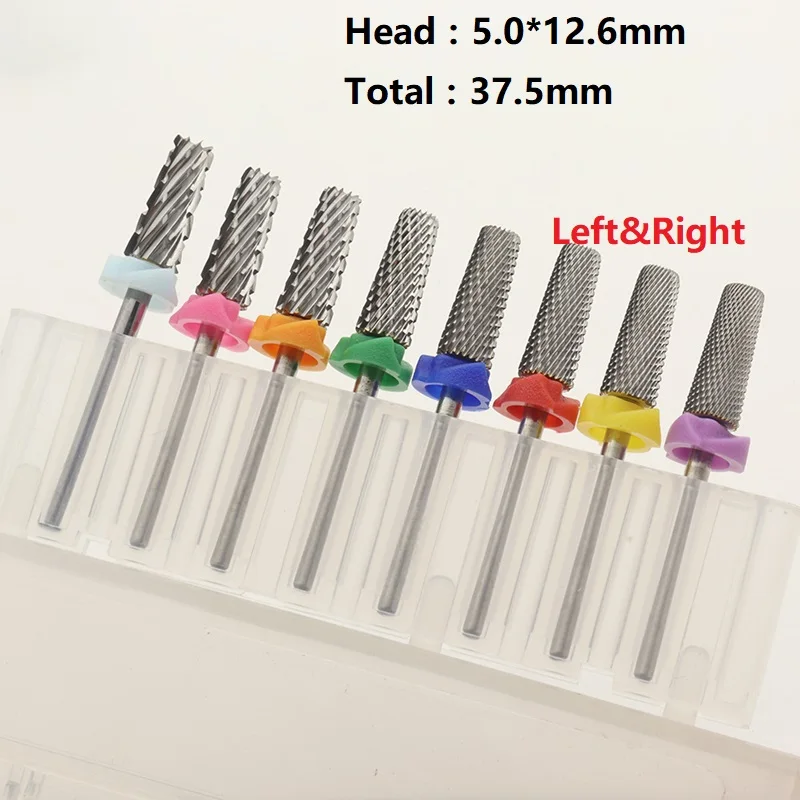 Quality!Left and Right 5In1 Tungsten Carbide Nail Drill Bit Milling Eletric Manicure Machine Equipment Cuticle Clean Burr Dental