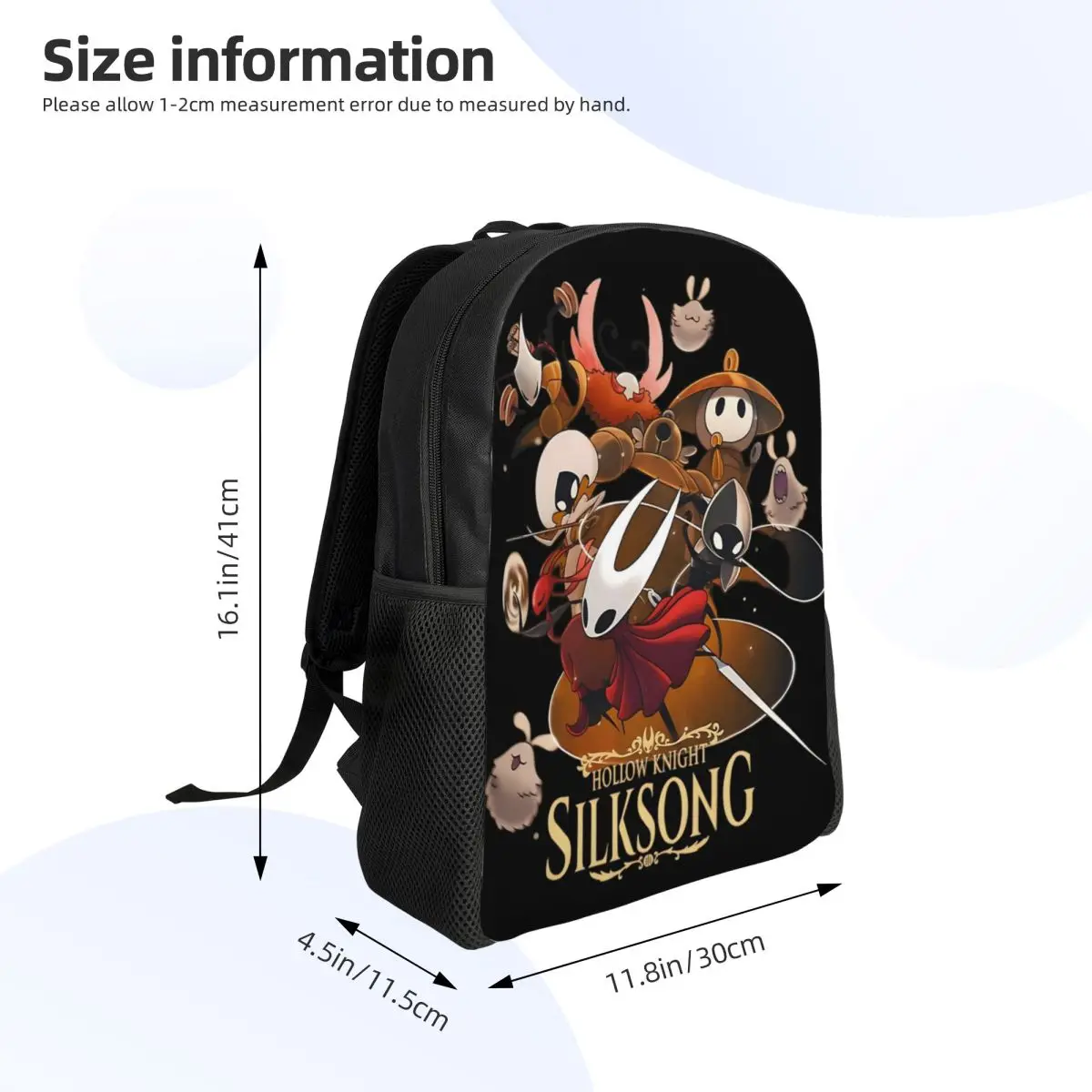 Game Hollow Knight Silksong Fashion Backpack with Pocket Student Hiking Travel Daypack for Men Women College Shoulder Bag