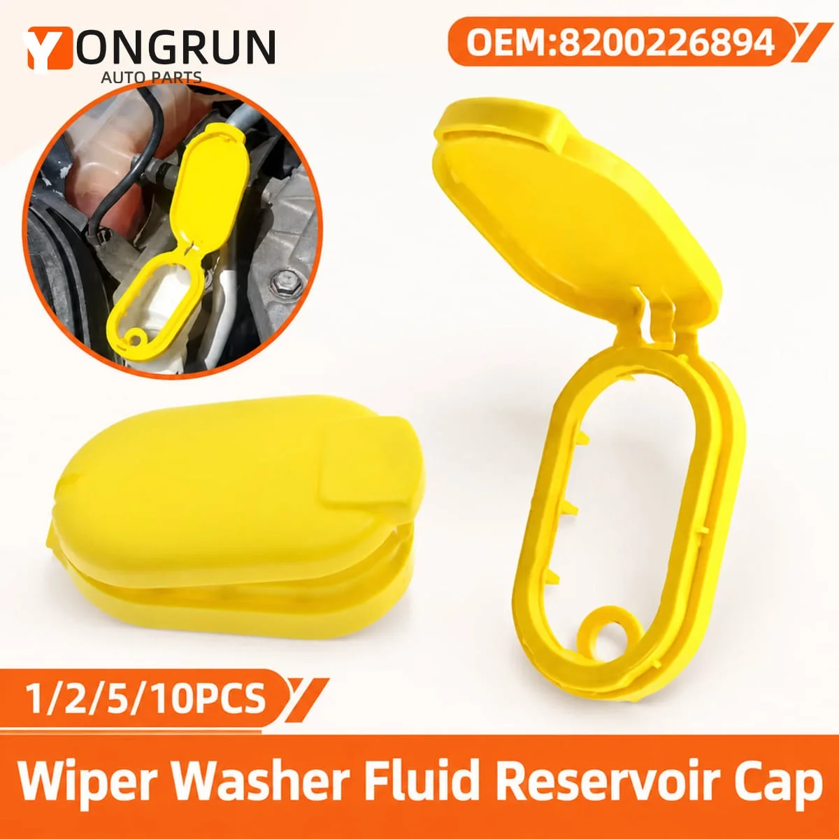 YONGRUN 1/2/5/10PCS Wiper Washer Fluid Reservoir Cap OEM 8200226994 For Renault Megane 2 Scenic 2 Trafic 2 Clio 3 Laguna 3