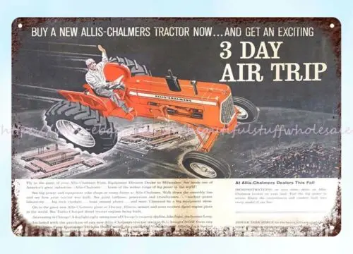 office restaurant decor Allis Chalmers Tractor Dealer farm barn metal tin sign