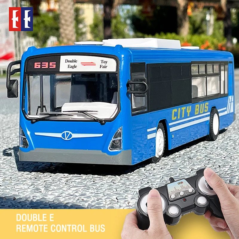 Double E 6Ch Rc Car Toys for Boys Remote Control Bus Open Door with Sound Light Children Gifts  2.4G Electric Toys Car Model