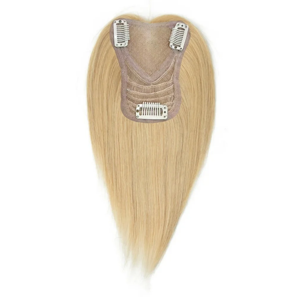 4X3 inch Lace Base Human Hair Toppers for Women Daily 360° 3D Hair Pieces with Thinning Hair Upgrade Middle Part