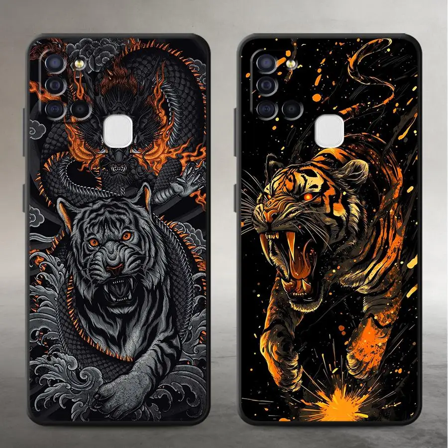 Case for Samsung Galaxy A16 A40 A50 A12 A70 A04 A15 A17 A13 A20 A05 A06 Funda Phone Cover Cool Tiger