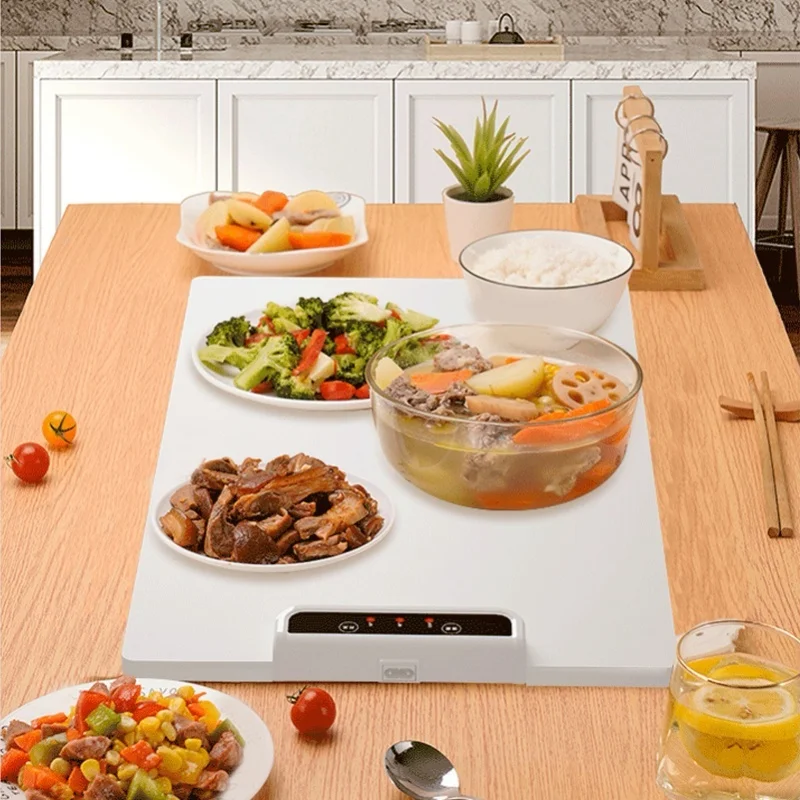 

Складной поднос для подогрева еды, силиконовый портативный электрический поднос для подогрева с регулируемой температурой для буфетов, ресторанов, семьи