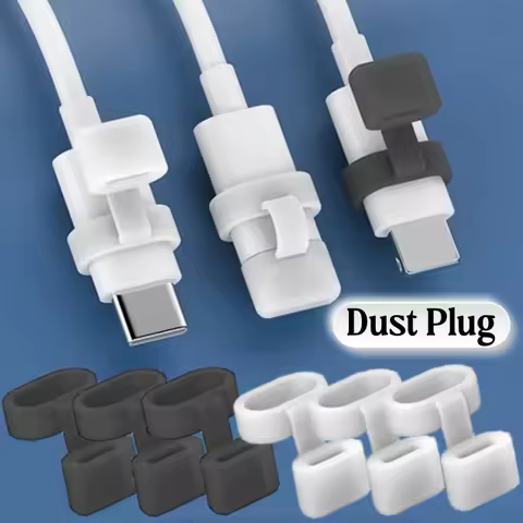 3/6PCS Dust Plug For ios Lighting TypeC Data Cable Anti-Lost Dustproof Data Cord Protective Cap Charging Port DustPlug Universal