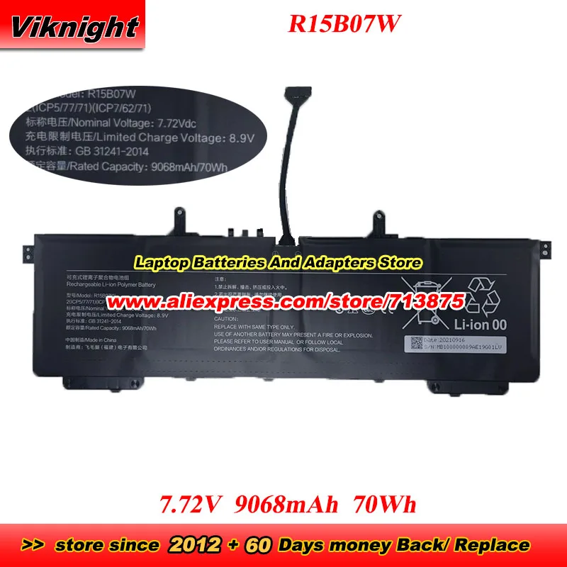 R15B07W Battery 7.72V 9068mAh 70Wh For Xiaomi RedmiBook Pro15 MIA2208-BD/AI Laptop Battery