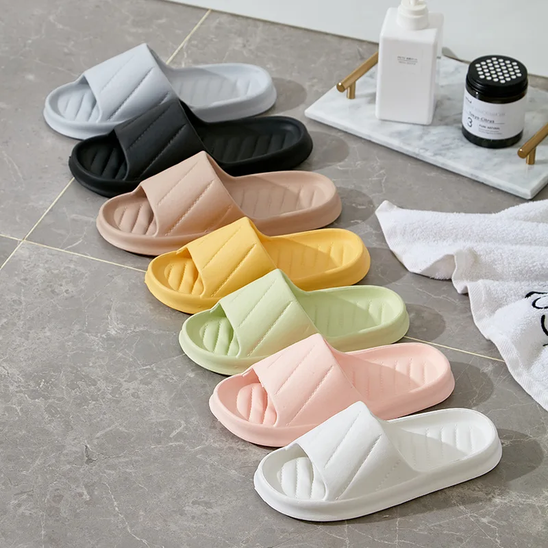 Women Thick Platform Slippers Summer Beach Eva Soft Sole Slide Sandals Leisure Men Ladies Indoor Bathroom Anti-slip mute Shoes