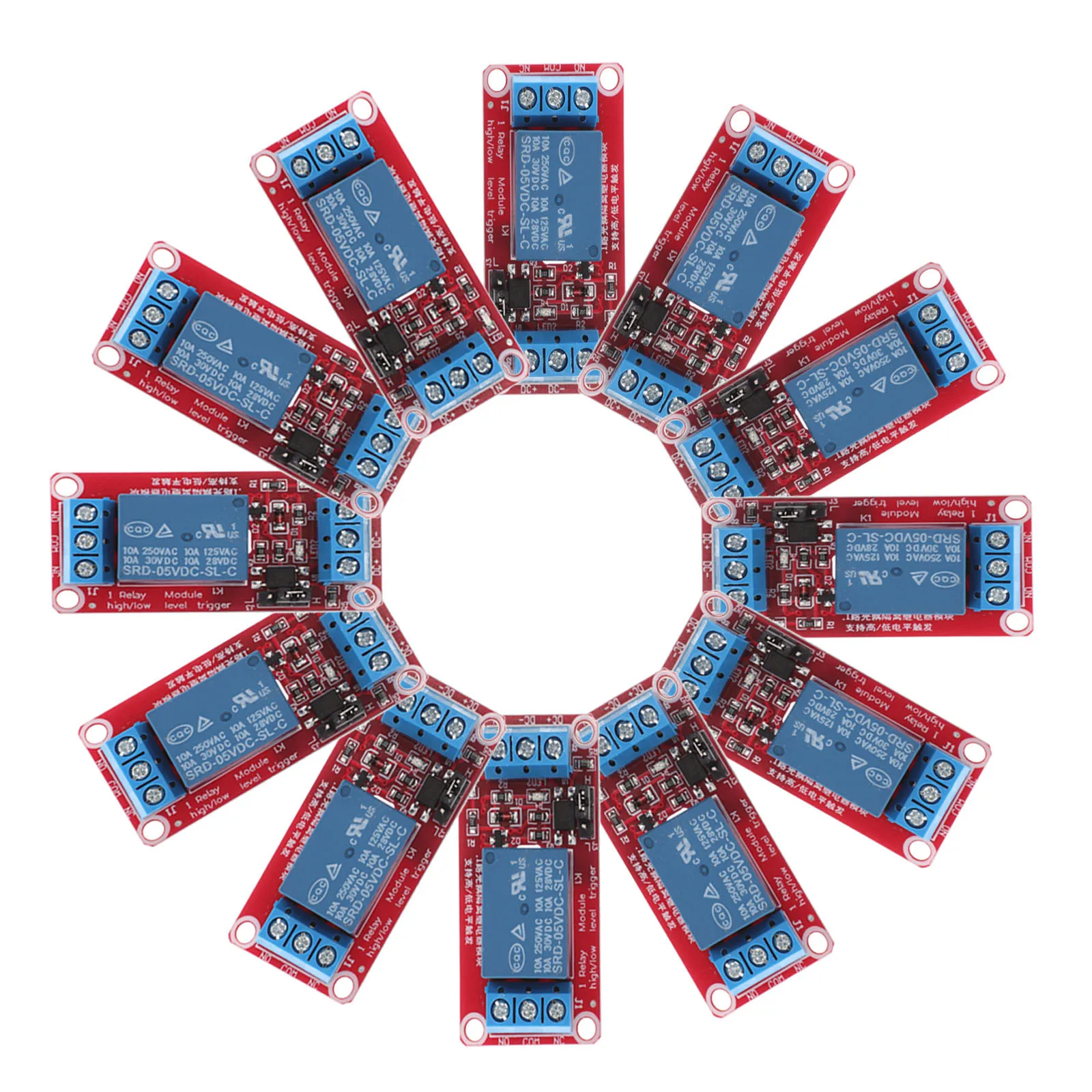 

12pcs Relay Module Optocoupler Isolation High Low Level Trigger Expansion Board For Power Usb Pump Irrigation Control Marine